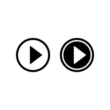 Play vector icon, video play button Illustrazione stock