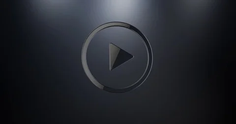Play Video Black 3d Icon Stock Footage 72009614