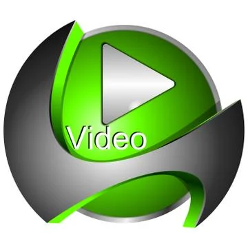 Play Video Button - 3D illustration Stock Illustration