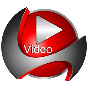 Play Video Button - 3D illustration Stock Illustration