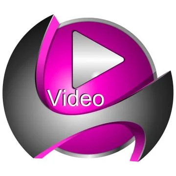 Play Video Button - 3D illustration Illustrazione stock