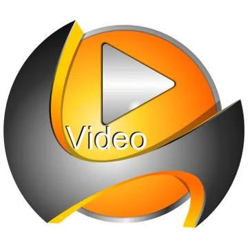 Play Video Button - 3D illustration Stock Illustration