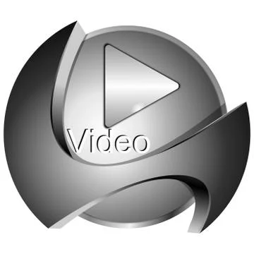 Play Video Button - 3D illustration Illustrazione stock
