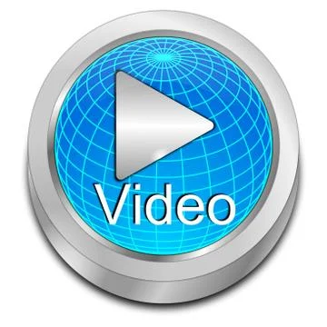 Play Video Button - 3D illustration Illustrazione stock