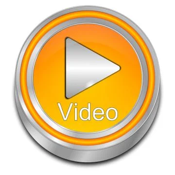 Play Video Button - 3D illustration Stock Illustration