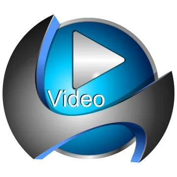 Play Video Button - 3D illustration Illustrazione stock