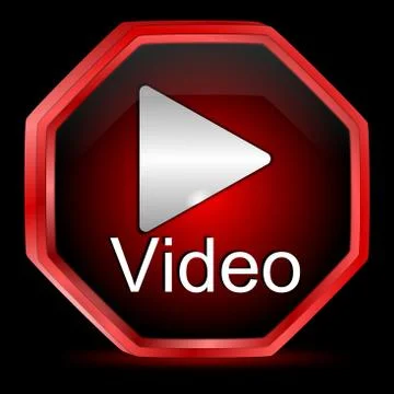 Play Video Button - 3D illustration Illustrazione stock