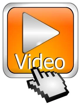 Play video Button with Cursor Stock Illustration