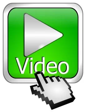 Play video Button with Cursor Stock Illustration