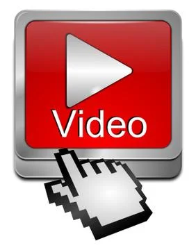 Play video Button with Cursor Stock Illustration