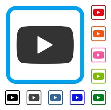 Play Video Framed Icon Ilustração Stock