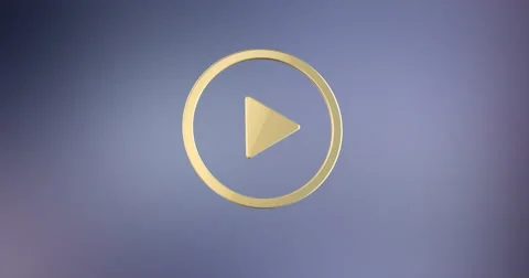 Play Video Gold 3d Icon Stock Footage