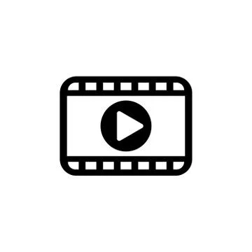 Play video icon. Vector on isolated white background. EPS 10 Stock Illustration