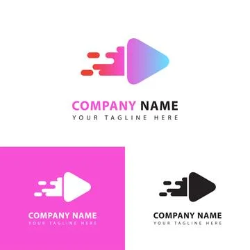 Play video logo Stock Illustration