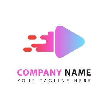 Play video logo Stock Illustration