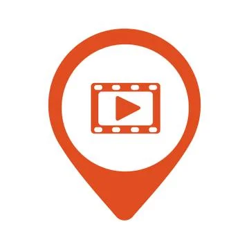 Play video red square pointer web vector icon Stock-Illustration