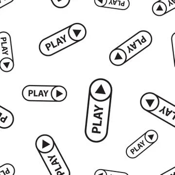 Play video seamless pattern background. Business flat vector illustration. Pl Stock Illustration