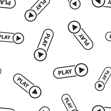 Play video seamless pattern background. Business flat vector illustration. Pl イラスト素材