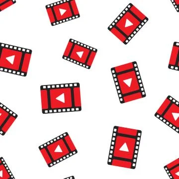 Play video seamless pattern background. Business flat vector illustration. Pl イラスト素材