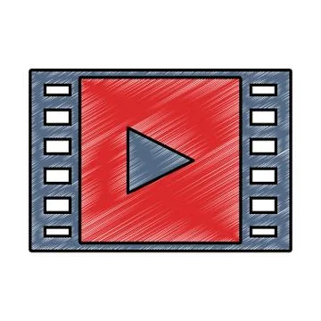 Play video symbol scribble Stock Illustration
