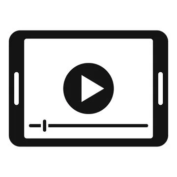 Play video tablet icon simple vector. Watching player Illustrazione stock
