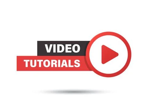 Play video tutorials icon in flat style. Education software vector illustra.. Stock Illustration