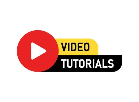 Play video tutorials icon in flat style. Education software vector illustra.. Stock Illustration