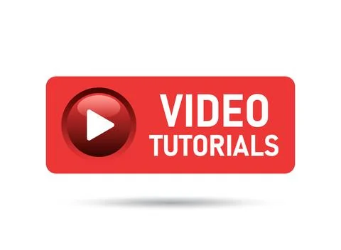 Play video tutorials icon in flat style. Education software vector illustra.. Stock Illustration
