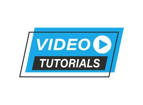 Play video tutorials icon in flat style. Education software vector illustra.. Stock Illustration