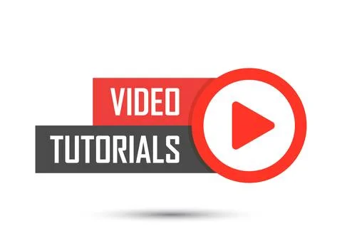 Play video tutorials icon in flat style. Education software vector illustra.. Stock Illustration