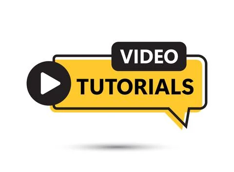 Play video tutorials icon in flat style. Education software vector illustra.. Stock Illustration