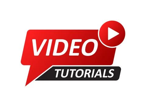 Play video tutorials icon in flat style. Education software vector illustra.. Stock Illustration