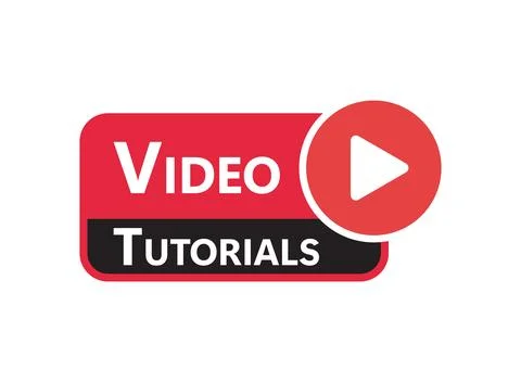 Play video tutorials icon in flat style. Education software vector illustra.. Stock Illustration