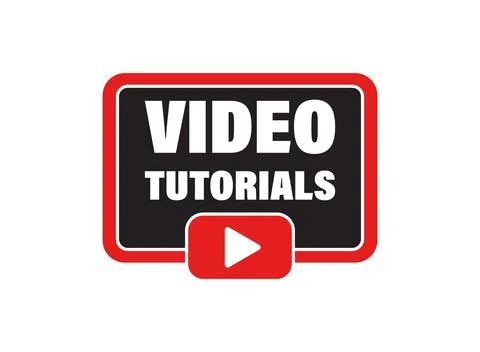 Play video tutorials icon in flat style. Education software vector illustra.. Stock Illustration