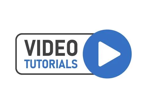 Play video tutorials icon in flat style. Education software vector illustra.. Stock Illustration