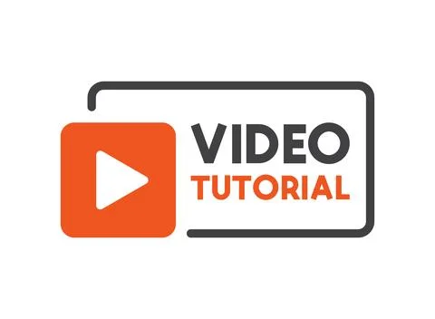 Play video tutorials icon in flat style. Education software vector illustra.. Stock Illustration