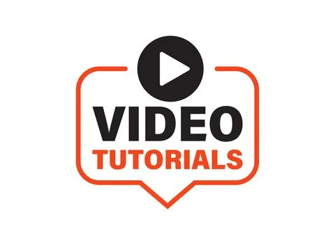 Play video tutorials icon in flat style. Education software vector illustra.. Stock Illustration