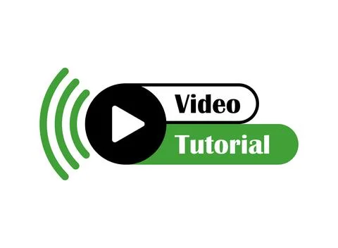 Play video tutorials icon in flat style. Education software vector illustra.. Stock Illustration