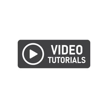 Play video tutorials icon in flat style. Education software vector illustra.. Stock Illustration