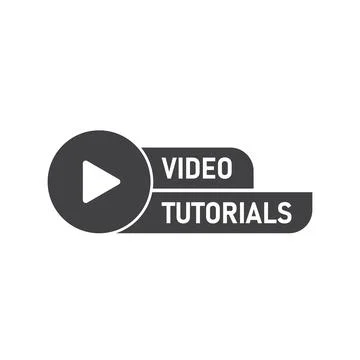 Play video tutorials icon in flat style. Education software vector illustra.. Stock Illustration