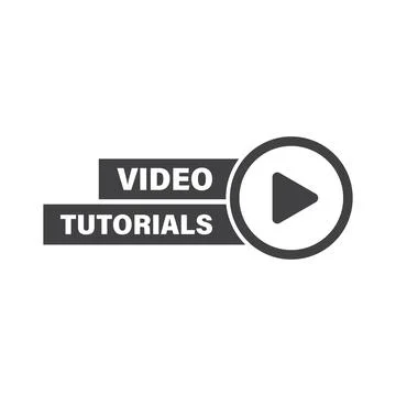 Play video tutorials icon in flat style. Education software vector illustra.. Stock Illustration