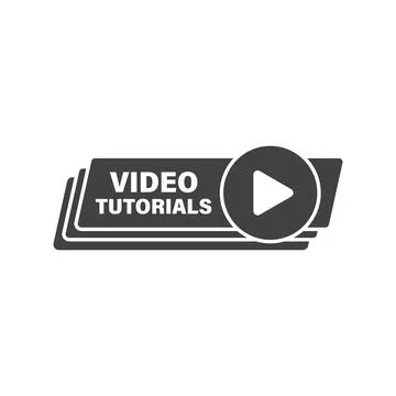 Play video tutorials icon in flat style. Education software vector illustra.. Stock Illustration