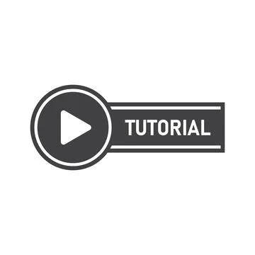 Play video tutorials icon in flat style. Education software vector illustra.. Stock Illustration