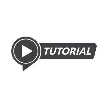 Play video tutorials icon in flat style. Education software vector illustra.. Stock Illustration