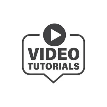 Play video tutorials icon in flat style. Education software vector illustra.. Stock Illustration