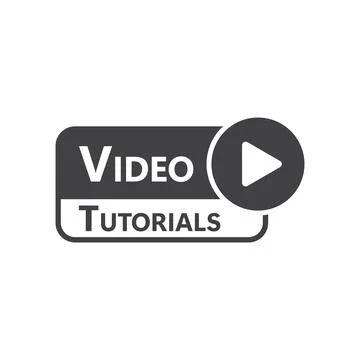 Play video tutorials icon in flat style. Education software vector illustra.. Stock Illustration