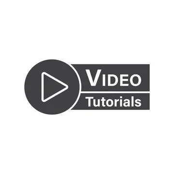Play video tutorials icon in flat style. Education software vector illustra.. Stock Illustration