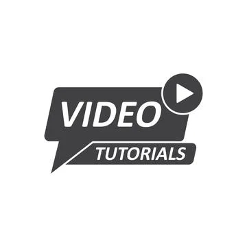 Play video tutorials icon in flat style. Education software vector illustra.. Stock Illustration