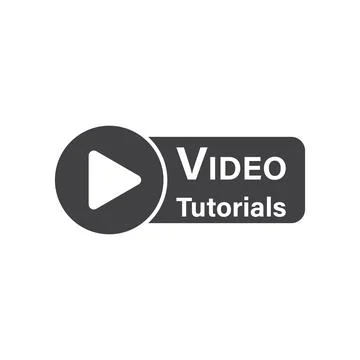Play video tutorials icon in flat style. Education software vector illustra.. Stock Illustration