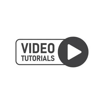 Play video tutorials icon in flat style. Education software vector illustra.. Stock Illustration